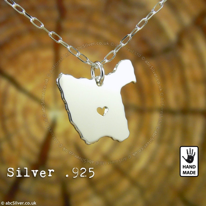 The Island of Vipers Ostriw Zmijinyj Ukraine Map Handmade Personalized Sterling Silver .925 Necklace Made in European Union image 1