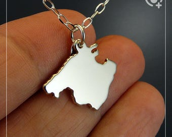 Mallorca Mallorca Mallorquí, Sterlingsilverkedja .925 & Tjockt Massivt Hänge, Handgjort