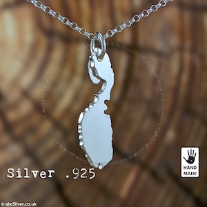 MALTA Karte handgemachte Sterling Silber .925 Halskette - GESCHENK-Idee