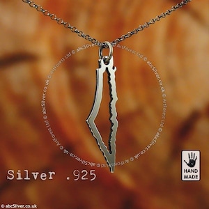 Mapa de Palestina فلسطين 1946, Cadena de plata de ley .925 y colgante grueso y macizo, hecho a mano