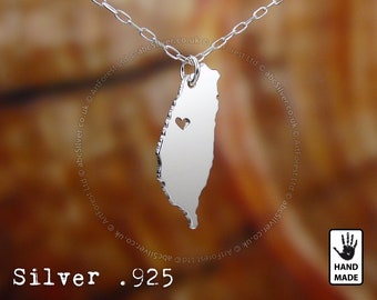 Taiwan hand cut sterling silver pendant , sterling silver chain, custom heart - Perfect Gift