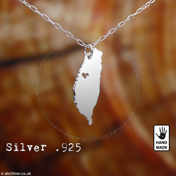 Taiwan hand cut sterling silver pendant , sterling silver chain, custom heart - Perfect Gift