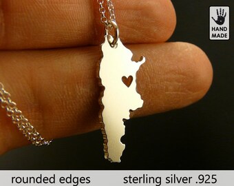 ARGENTINA Map Handmade Personalized Sterling Silver .925 Necklace