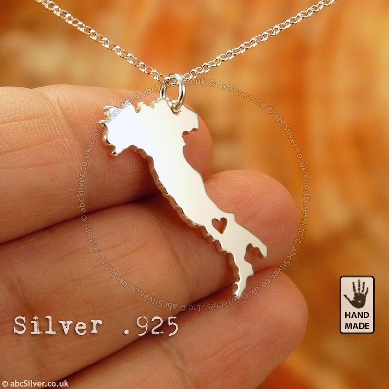 ITALY Handmade Personalized Sterling Silver .925 Necklace Perfect Gift image 2