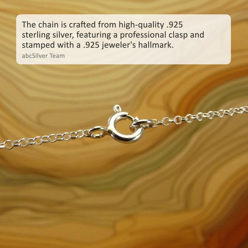 Lone Moon Wolf Animal, Sterling Silver .925 Chain & Thick Solid Pendant, Handmade image 5