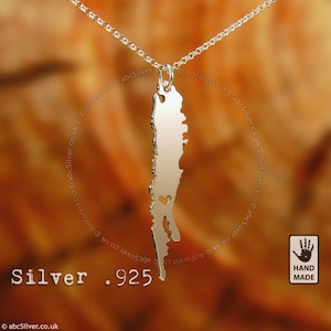 Carte de LONG ISLAND, collier personnalisé fait main en argent sterling .925 - Idée cadeau
