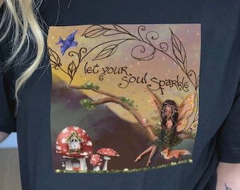 Fairycore grunge shirt fairy cottagecore aesthetic mushrooms clothing