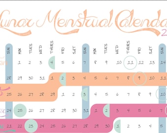 2024 Menstrual Calendar, Track your period with phases of the moon