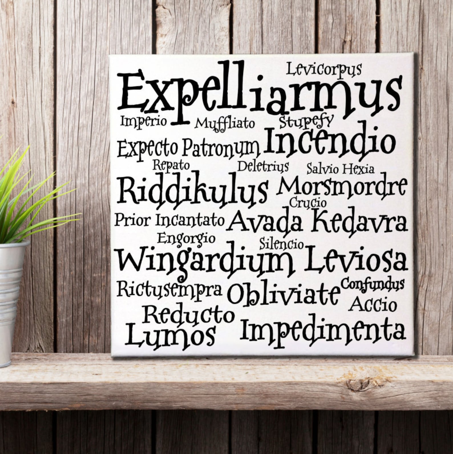 Harry Potter Zauber Vinyl Leinwand Zaubersprüche Stupefy  Etsy