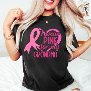 I Wear Pink for My [Mom, Wife, Sister] Shirt, Breast Cancer Awareness Gift Tee, Pink Ribbon Family Support T-Shirt