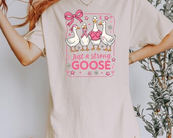 Funny Goose Breast Cancer Awareness Shirt, Pink Ribbon Gift