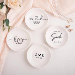 Custom Wedding Gift, Ring Dish, Date and Initials, Bridesmaid Proposal, Gift For Bride, Engagement Ring Dish, Personalized Engagement Gift
