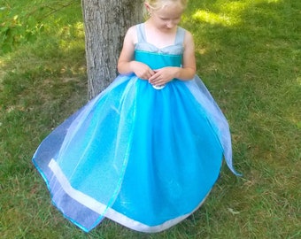 Elsa Tutu Dress: halloween costume, elsa dress with cape, frozen party dress, meet and greet, elsa & anna, birthday dress, snow queen dress