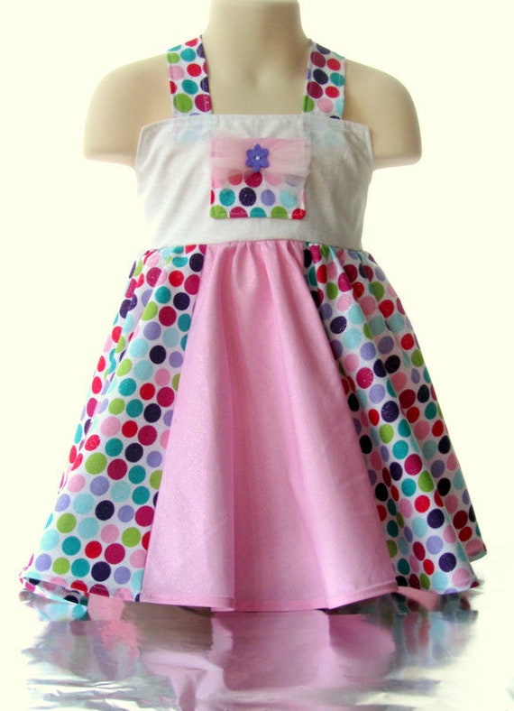 rainbow polka dot dress