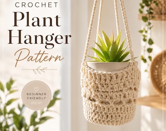 Boho Plant Hanger Crochet Pattern PDF — Two Sizes — Beginner Friendly — Instant Download — Cottagecore Home Décor