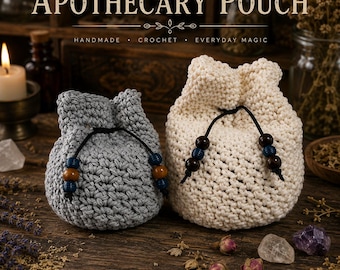 Crochet Potion Pouch Pattern, Rustic Apothecary Bag, Dice Pouch (PDF Download)
