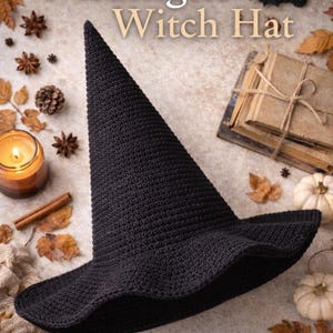 Midnight Witch Hat Crochet Pattern | Advanced Beginner Halloween Cosplay (PDF Download)