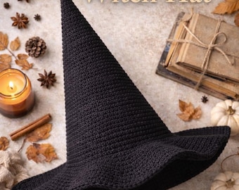 Midnight Witch Hat Crochet Pattern | Advanced Beginner Halloween Cosplay (PDF Download)