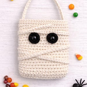 Crochet Trick-or-Treat Bag Pattern – Frankenstein, Mummy, Vampire (PDF Download) image 4