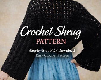 Eclipsed Shells Crochet Shrug Pattern – Easy Rectangle Construction (PDF Download)