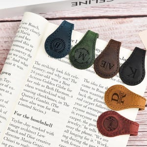 Personalized Leather Magnetic Bookmark - Custom Magnetic Bookmarks with Engraved Text - Book Accessories for Readers