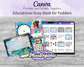 Undersea wonders activity Digital download canva editable  busy book printable  templates educational preschool activity kids no shipping