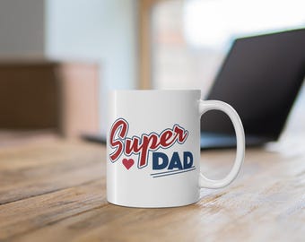 Mok voor beste vader ooit, Vaderdagcadeau, verjaardagscadeau: Super Dad-mok, papa's waarderingscadeau