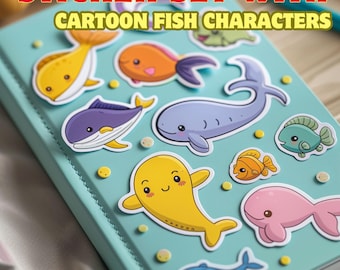 Kawaii Fisch Aufkleber | Pastell Planer Sticker (PNG & PDF)