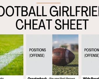 Football Girlfriend Cheat Sheet | Game Day Guide | Football Terms & Slang Printable | Digital Download for Beginners