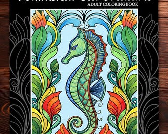 Whimsical Sea Creatures Adult Coloring Book on cardstock for markers
