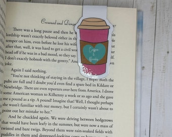 Coffee and Books, coffee cup magnetic bookmark, cute bookmark, bookish, book lover, coffee lover