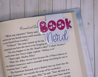 Book Nerd magnetic bookmark, cute bookmark, bookish, book lover