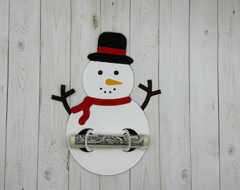 Snowman Money Holder card