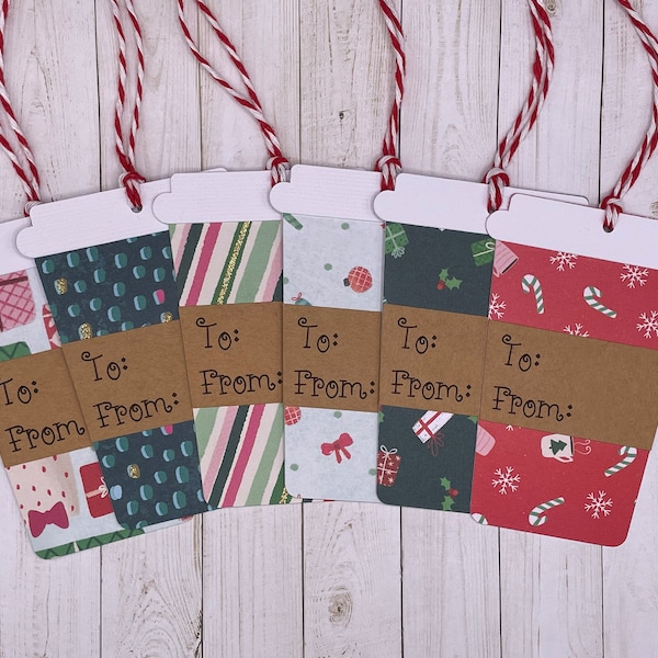 Coffee Cup Christmas gift tags set of 6