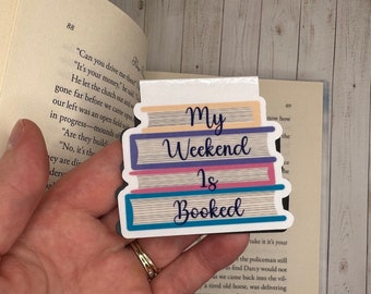 My Weekend is Booked magnetic bookmark, bookish bookmark, colorful bookmark, cute bookmark