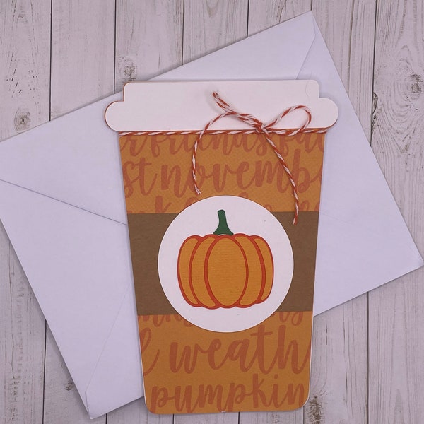 Pumpkin Latte gift card holder card