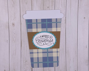 Merry Christmas Coffee Cup gift card holder