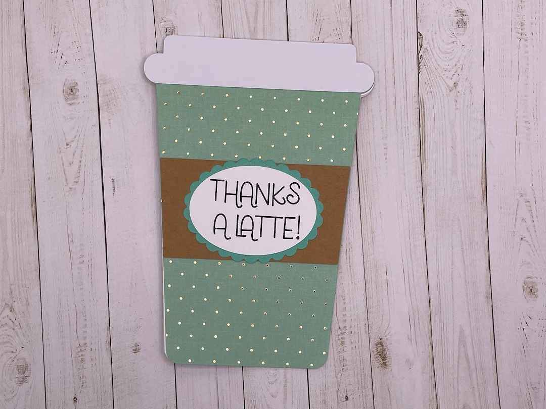 Thanks a Latte Coffee Cup Gift Card Holder - Etsy