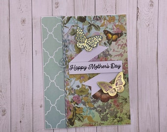 Happy Mother's Day, handmade butterfly card