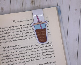 All I need is iced coffee and a book magnetic bookmark, cute bookmark, bookish, coffee bookmark