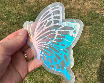 Holographic butterfly suncatcher window cling decal