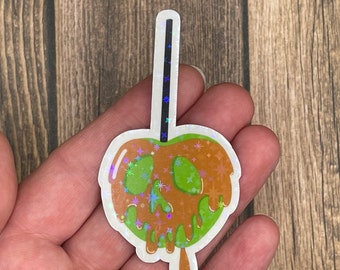 Holographic Poison Candy Apple sticker, 3 inches
