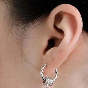 Freshwater Pearl 925 Sterling Silver Pearl Earrings | Pearl Silver Hoop Earrings, Perfect Gift for Her, Prom Night Gift