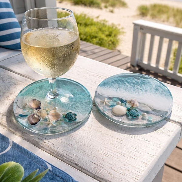 Shell Rim Coasters Seashell Coasters - Etsy