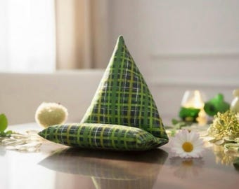 Handmade Cotton Plaid Pillow Phone Tablet Stand, Desk Bed Holder