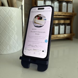 Matte Navy 3D Printed Collapsible Phone Stand, Minimalist Travel Desk Holder