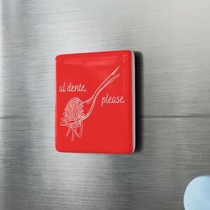 Pasta Magnet: Red Porcelain Italian Kitchen Decor