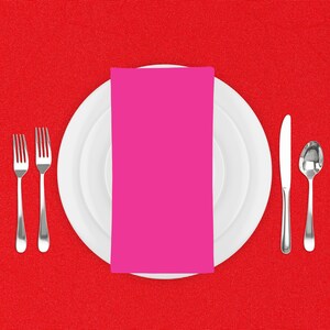 Bright Pink Napkins: Polyester Dinner Party Linens, Set of 4