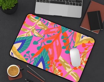 Bright Modern Print Desk Mat - Office Decor- Workspace - Home Office - Birthday - Mother's Day - Christmas - Laptop Mat - Tropical
