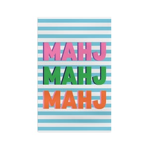 Mahjong Kitchen Towel: Blue & White Microfiber, Game Theme Decor